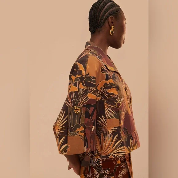 FARM RIO Savana Dream Caramel Utility Blouse - Picture 4 of 5